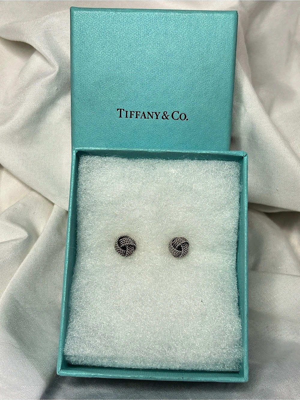 Tiffany & Co. Somerset Twist Mesh Knot Stud Earrings